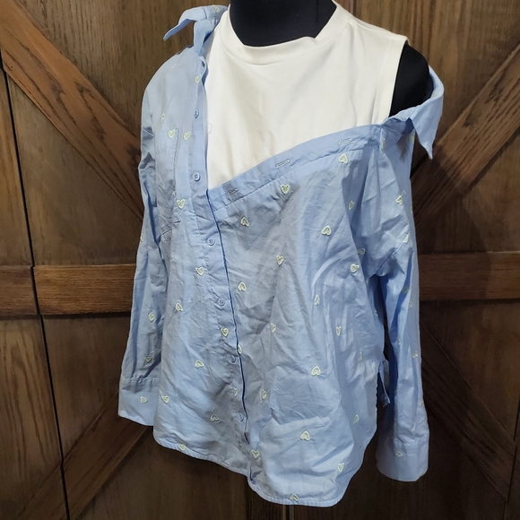 Maje Layered Menswear Blouse - Picture 2 of 6